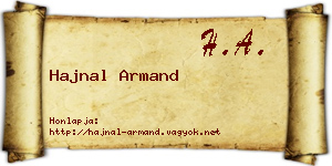 Hajnal Armand névjegykártya